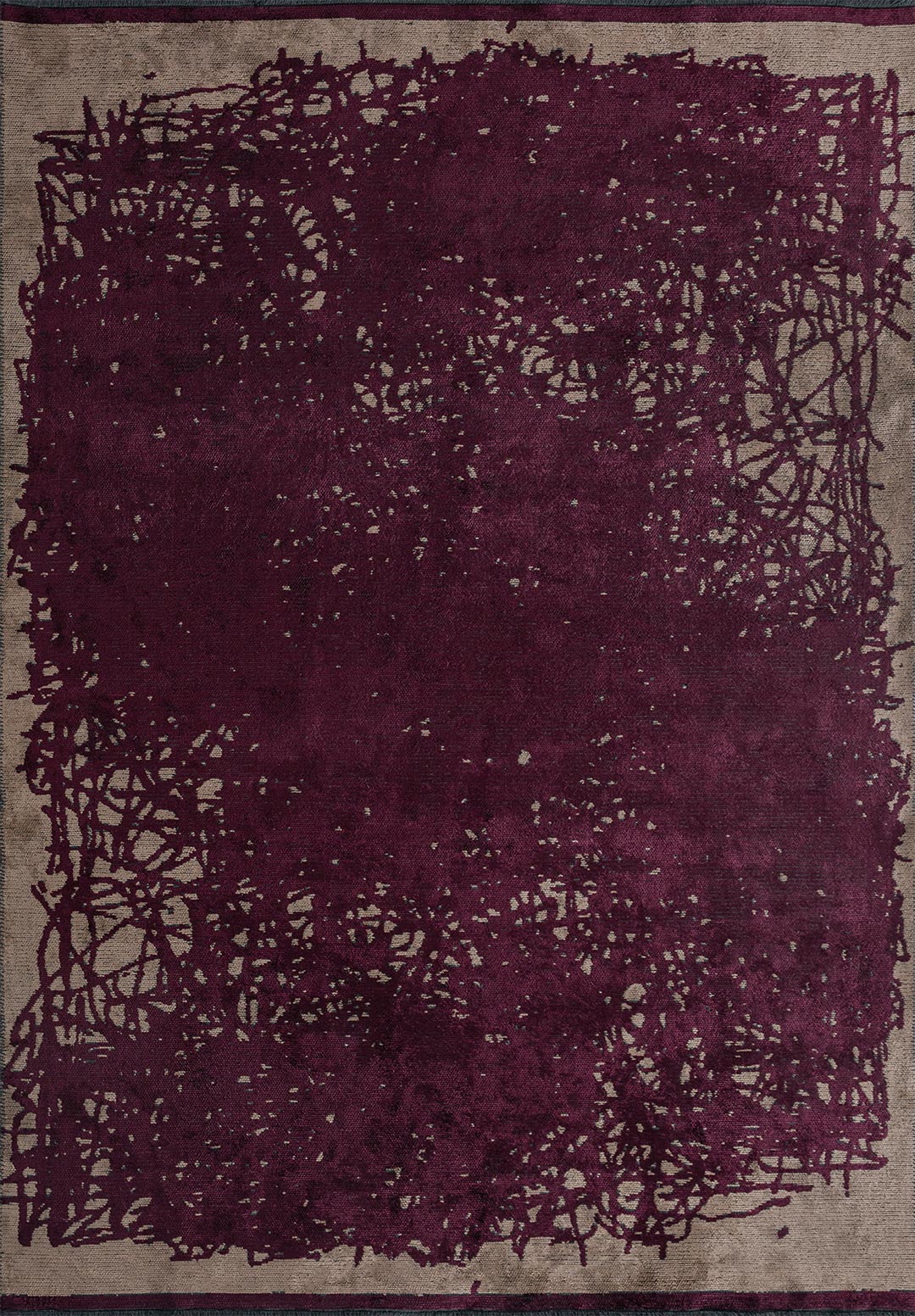TANGLE DARK DAMSON - DARK BEIGE RUG