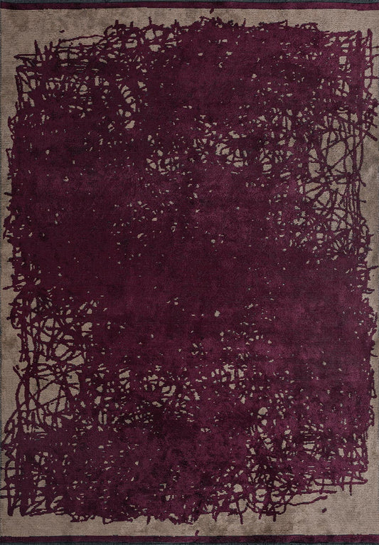 TANGLE DARK DAMSON - DARK BEIGE RUG