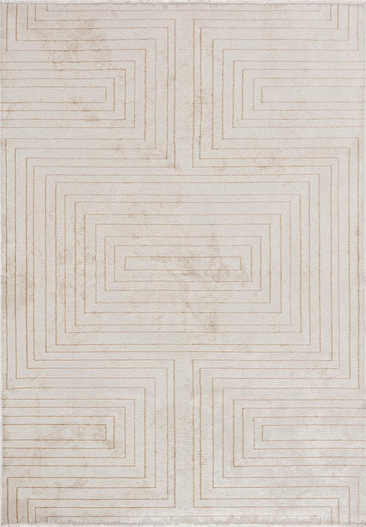 MAZE DARK BEIGE - ECRU RUG