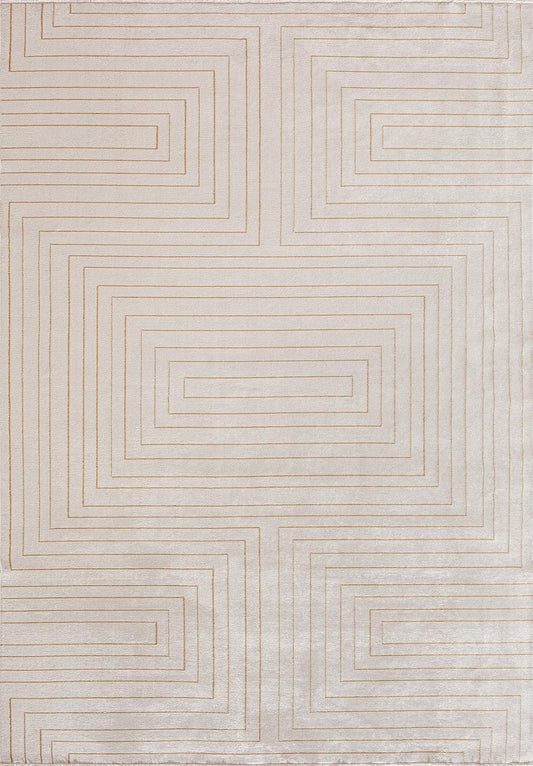 MAZE LIGHT BROWN - ECRU RUG