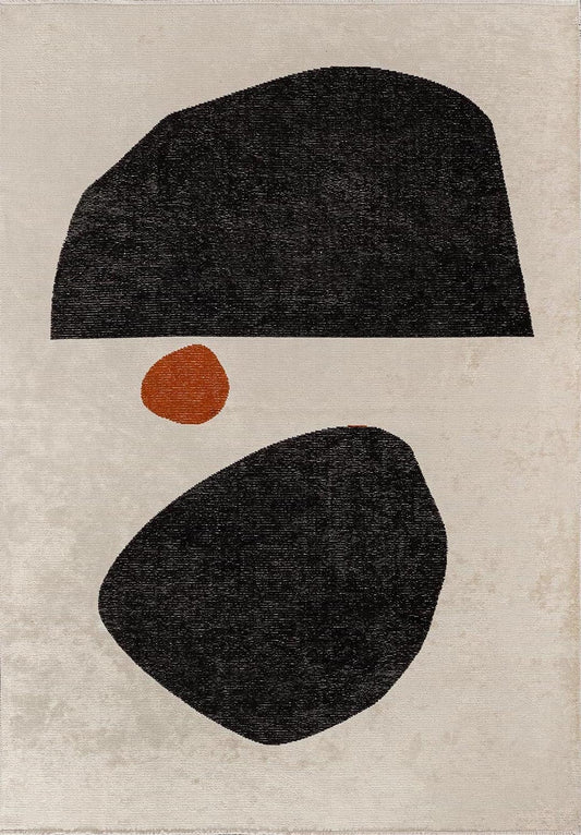 ROCK BLACK - RUST - ECRU RUG