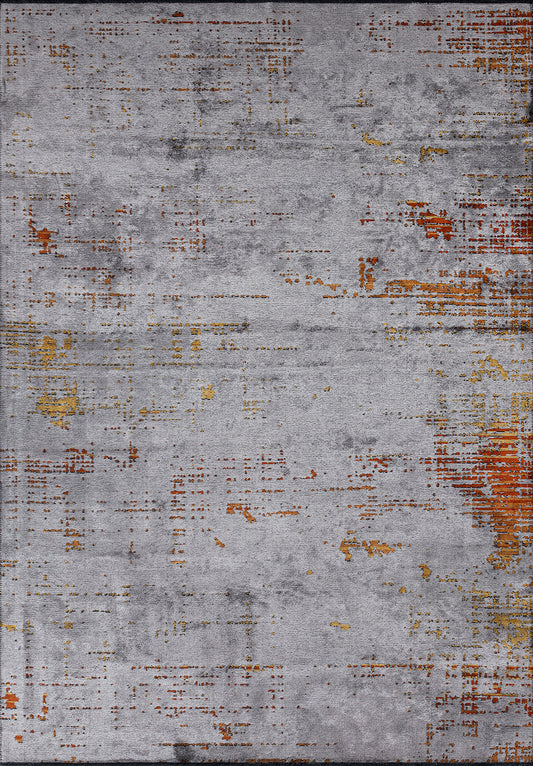 SPACE LIGHT GREY - RUST - TERRA - GOLD - MUSTARD RUG