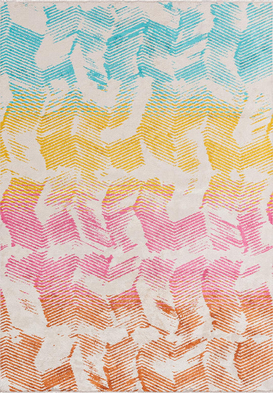 TAHITI TURQUOISE - YELLOW - PINK - TERRA - ECRU RUG