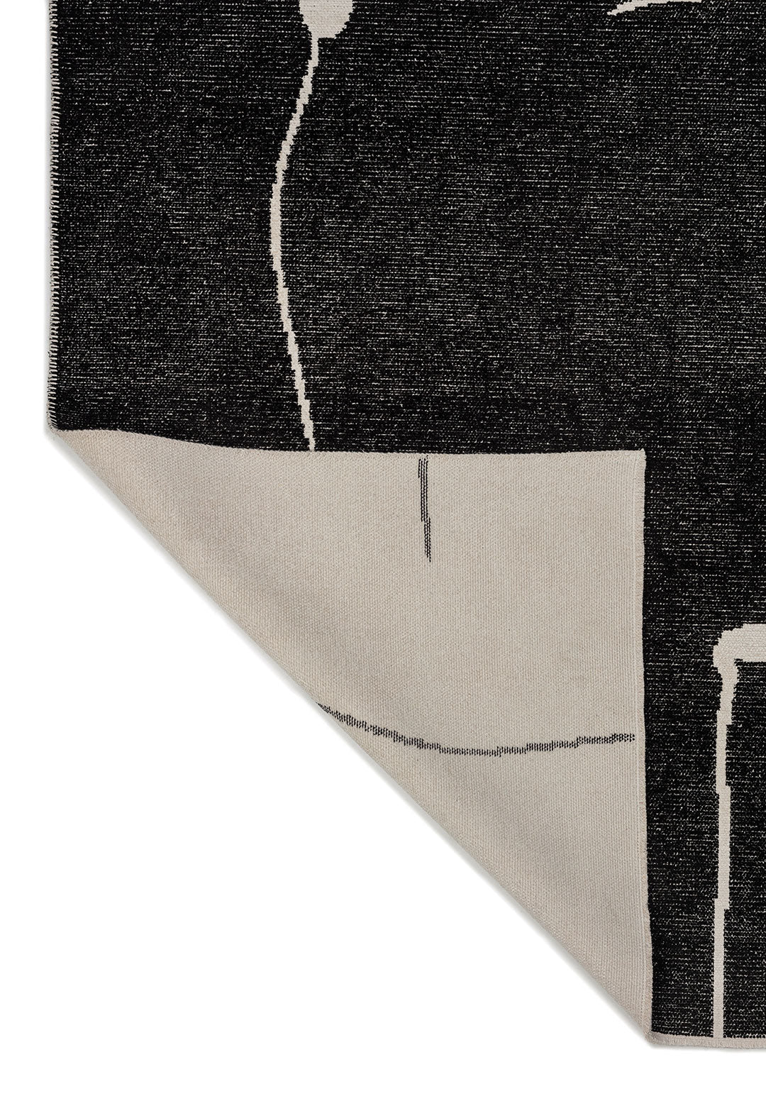 ATLAS ECRU - BLACK RUG