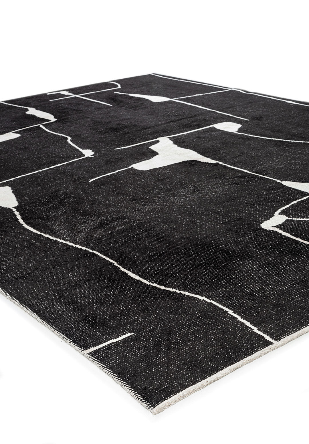 ATLAS ECRU - BLACK RUG