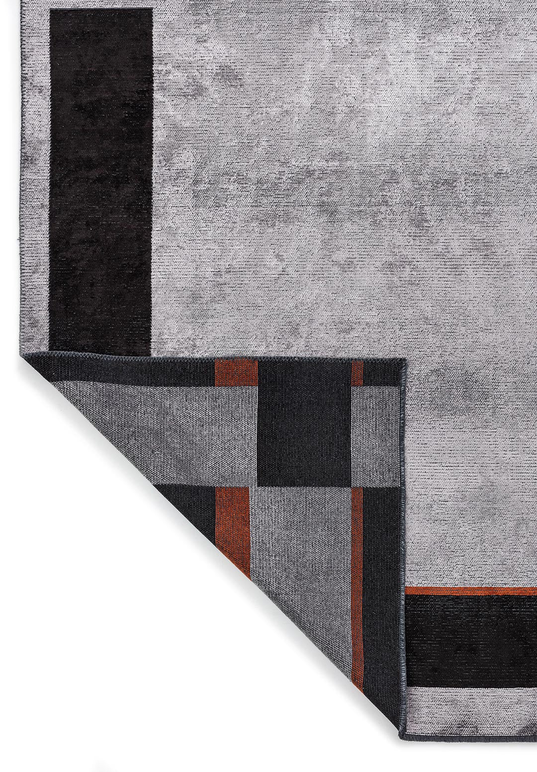 TETRIS BLACK - RUST - LIGHT GREY RUG
