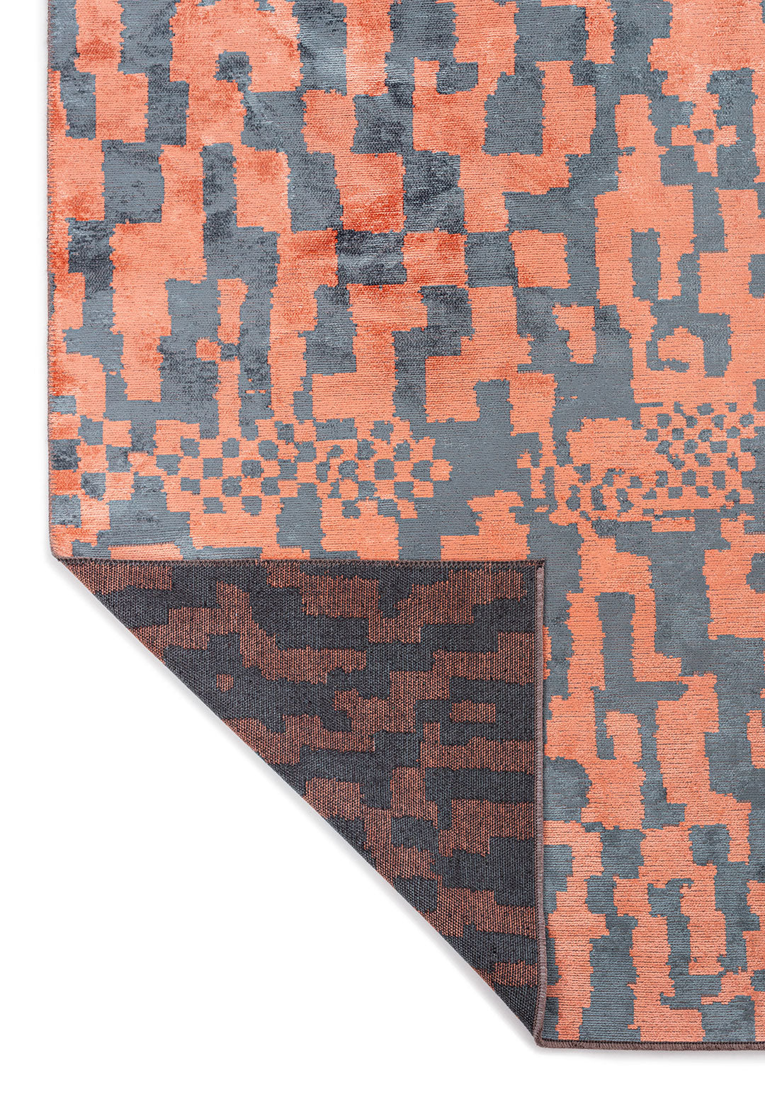 SHIMMER LIGHT CORAL - BLUE RUG