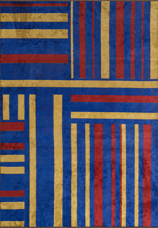 PARCEL RED - YELLOW - SAX BLUE  RUG