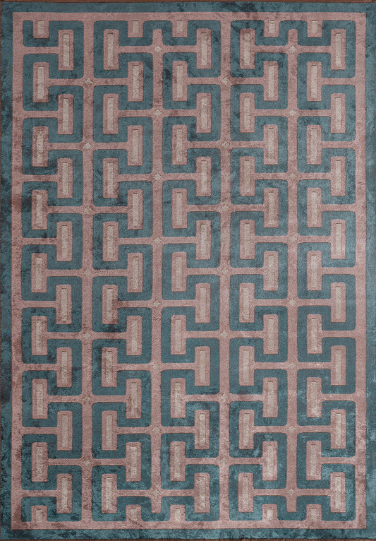 CHARM DAMSON - PETROL - BONE RUG