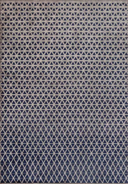 HEXAGON DARK NAVY - GREY - LIGHT GREY RUG