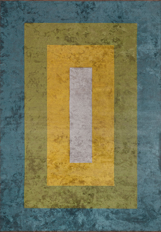 HALL PETROL - GREEN - YELLOW - BONE RUG