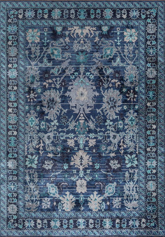 SPLENDOR TURQUOISE - NAVY BLUE - DARK NAVY - BONE RUG