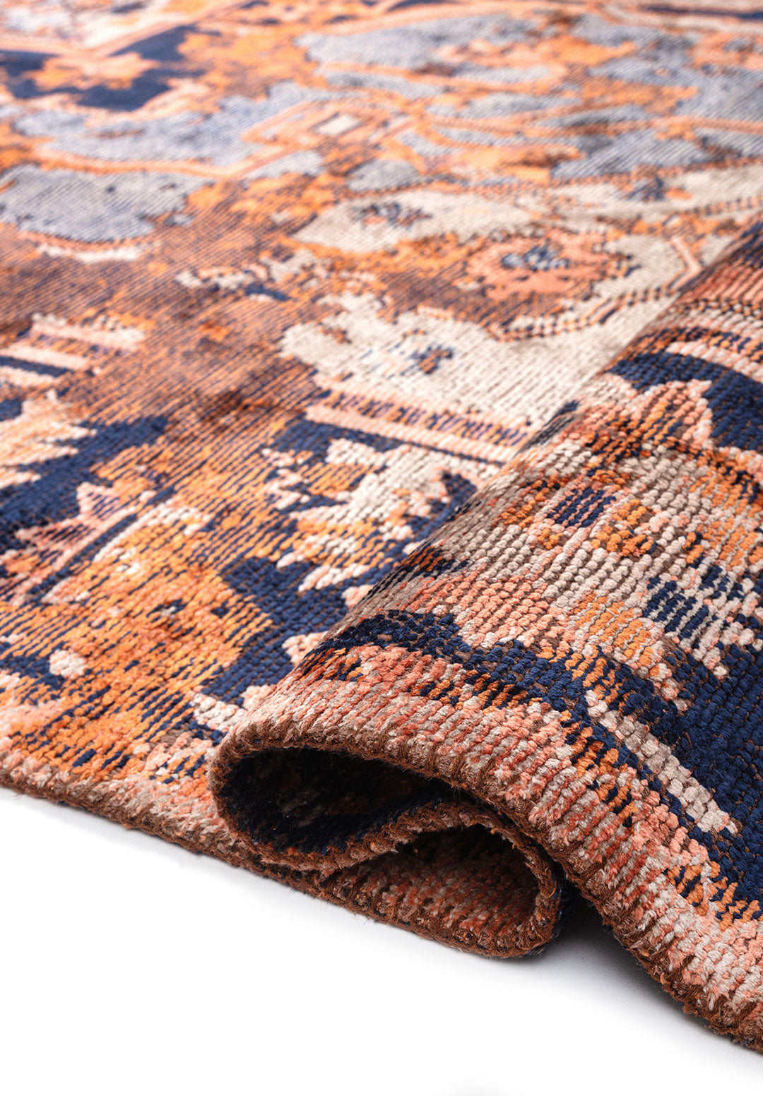 MONARCH ERA TERRA - DARK NAVY - ICE BLUE - LIGHT CORAL RUG
