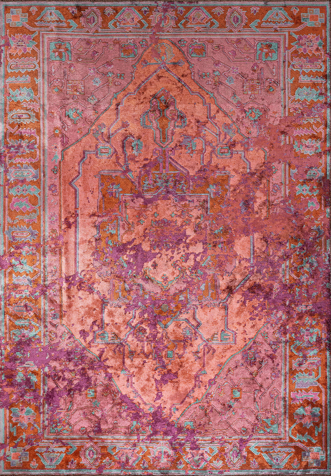 MONARCH ERA PURPLE - RUST - PINK - TURQUOISE RUG