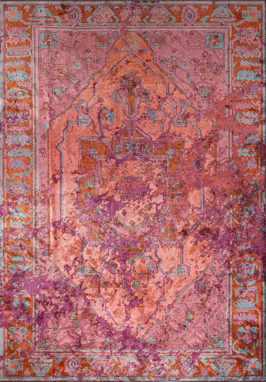 MONARCH ERA PURPLE - RUST - PINK - TURQUOISE RUG