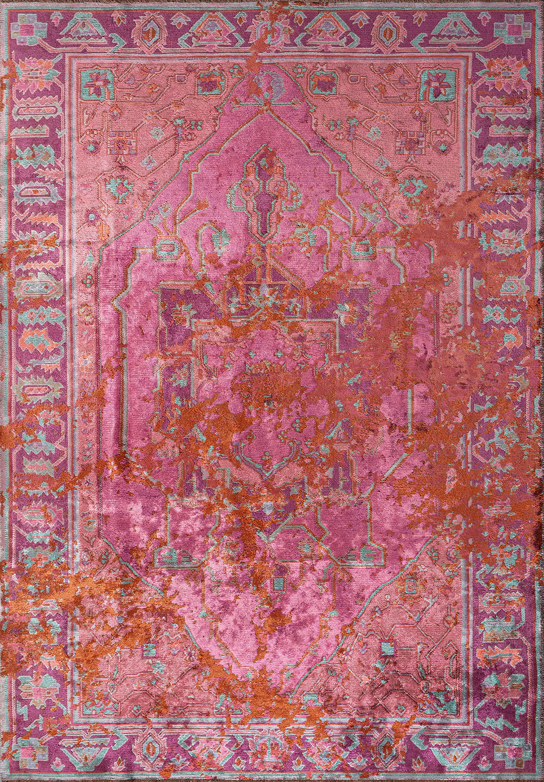 MONARCH ERA RUST - PURPLE - PINK - TURQUOISE RUG