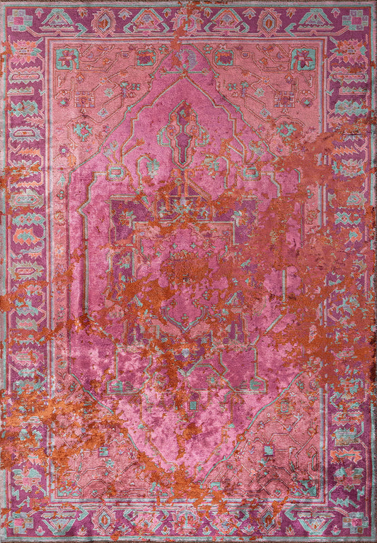 MONARCH ERA RUST - PURPLE - PINK - TURQUOISE RUG