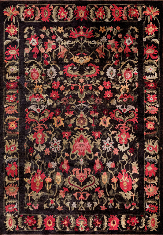 MAJESTY LIGHT CORAL - GREEN - FUSCHIA - BLACK - MUSTARD - ICE BLUE RUG