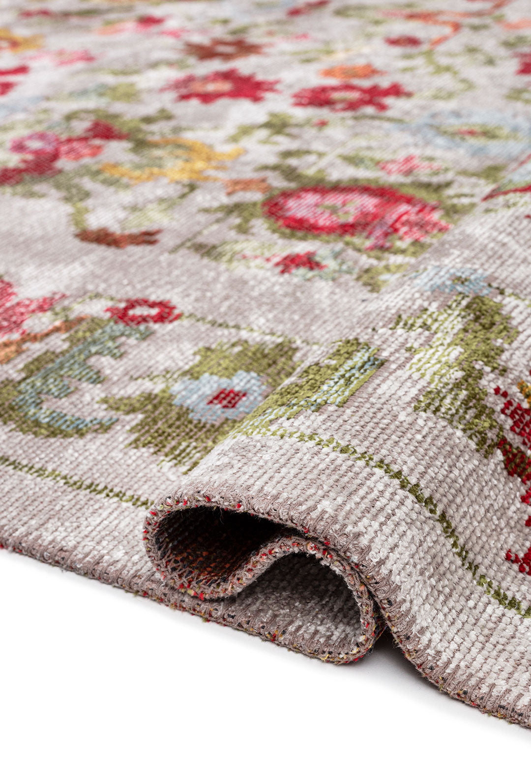 MAJESTY LIGHT CORAL - GREEN - FUSCHIA - BONE - GOLD - ICE BLUE RUG