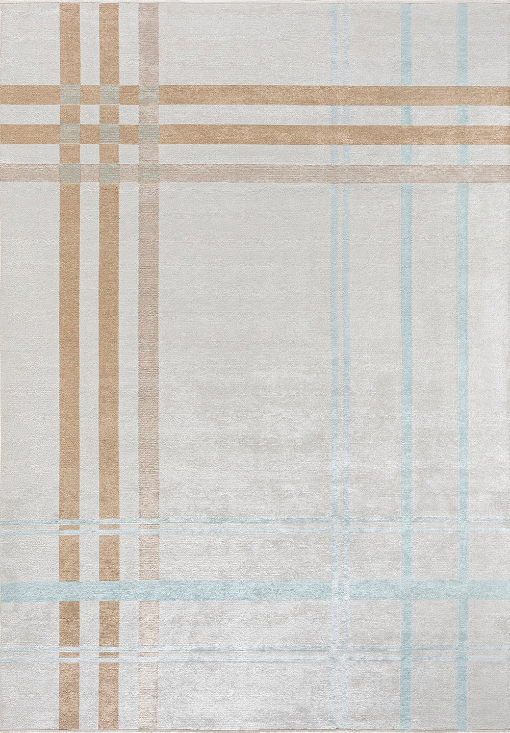 SCOTCH DARK BEIGE- ICE BLUE - ECRU RUG