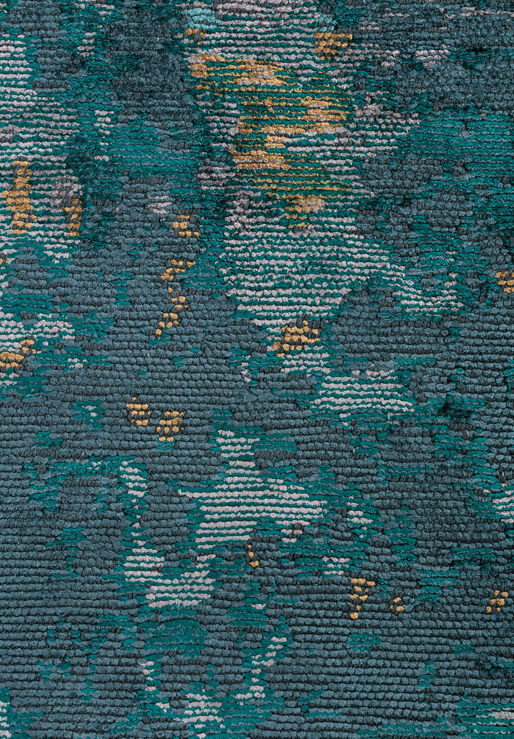 SERENITY LIGHT GREY - DARK TURQUOISE - PETROL - GOLD - RIVER GREEN - TURQUOISE RUG