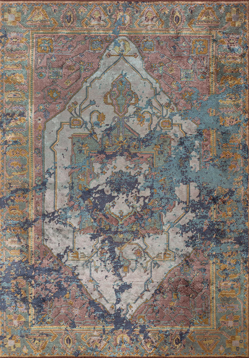 MONARCH ERA NAVY BLUE - TURQUOISE - LILAC - KIWI RUG