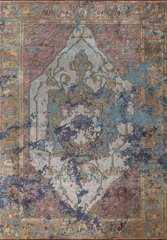MONARCH ERA NAVY BLUE - TURQUOISE - LILAC - KIWI RUG
