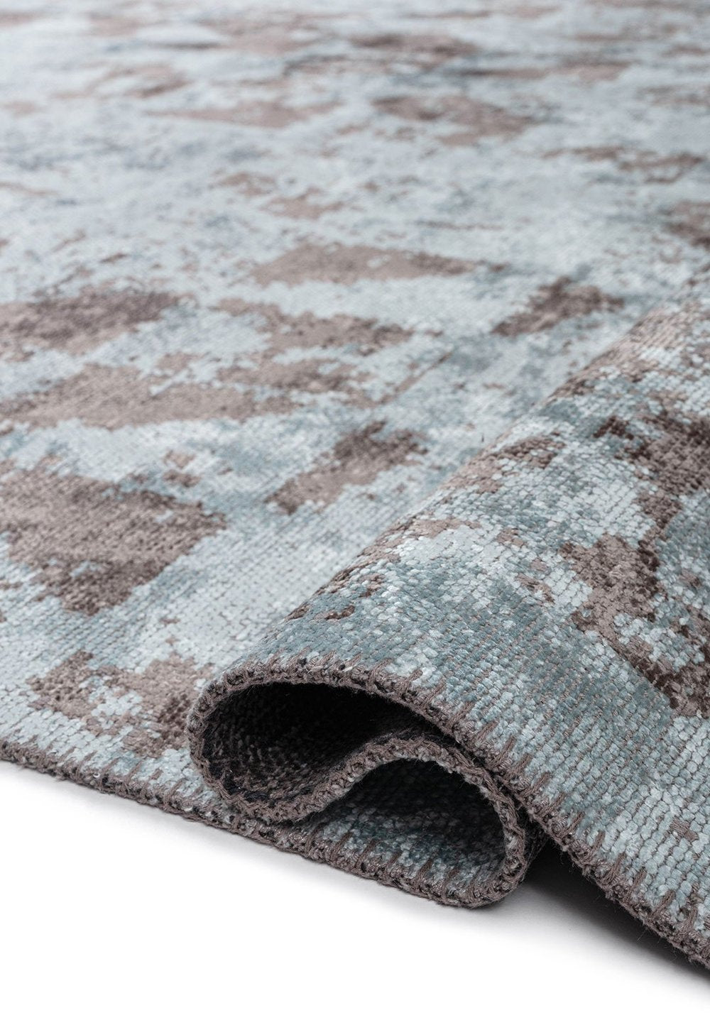 TRIANGLE ICE BLUE - DARK GREY RUG