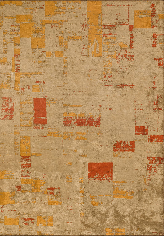 WALL RUST - DARK BEIGE - MUSTARD RUG