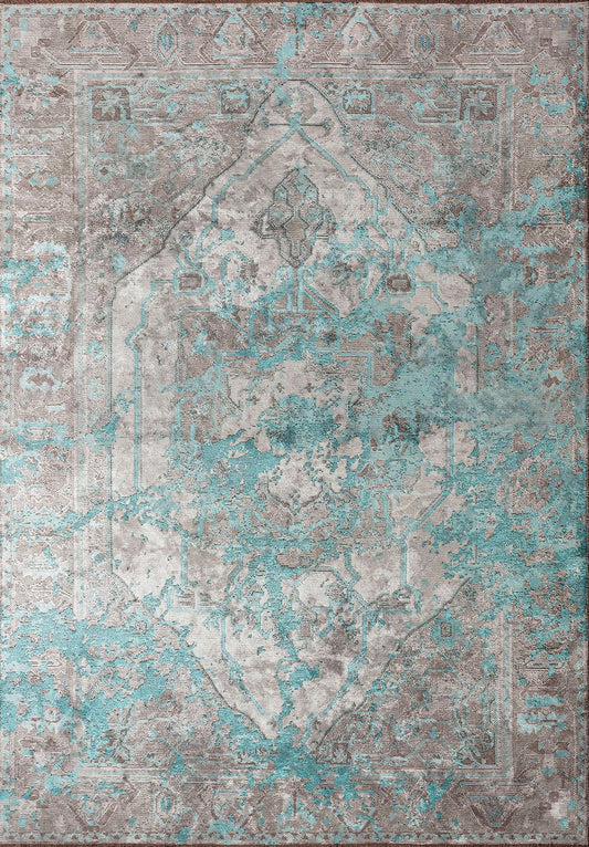 MONARCH ERA TURQUOISE - GREY - LIGHT GREY - DARK GREY RUG