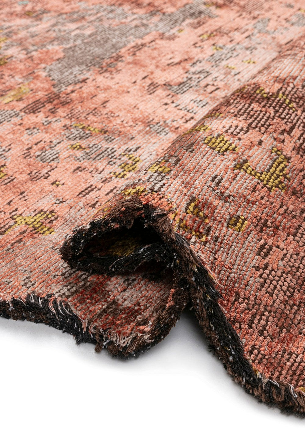 SERENITY STONE - CORAL - LIGHT CORAL - YELLOW - RIVER GREEN - DARK MINK RUG