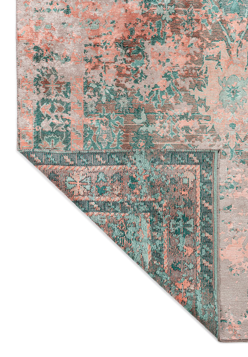SPLENDOR ERA STONE - LIGHT CORAL - DARK GREEN - RIVER GREEN RUG