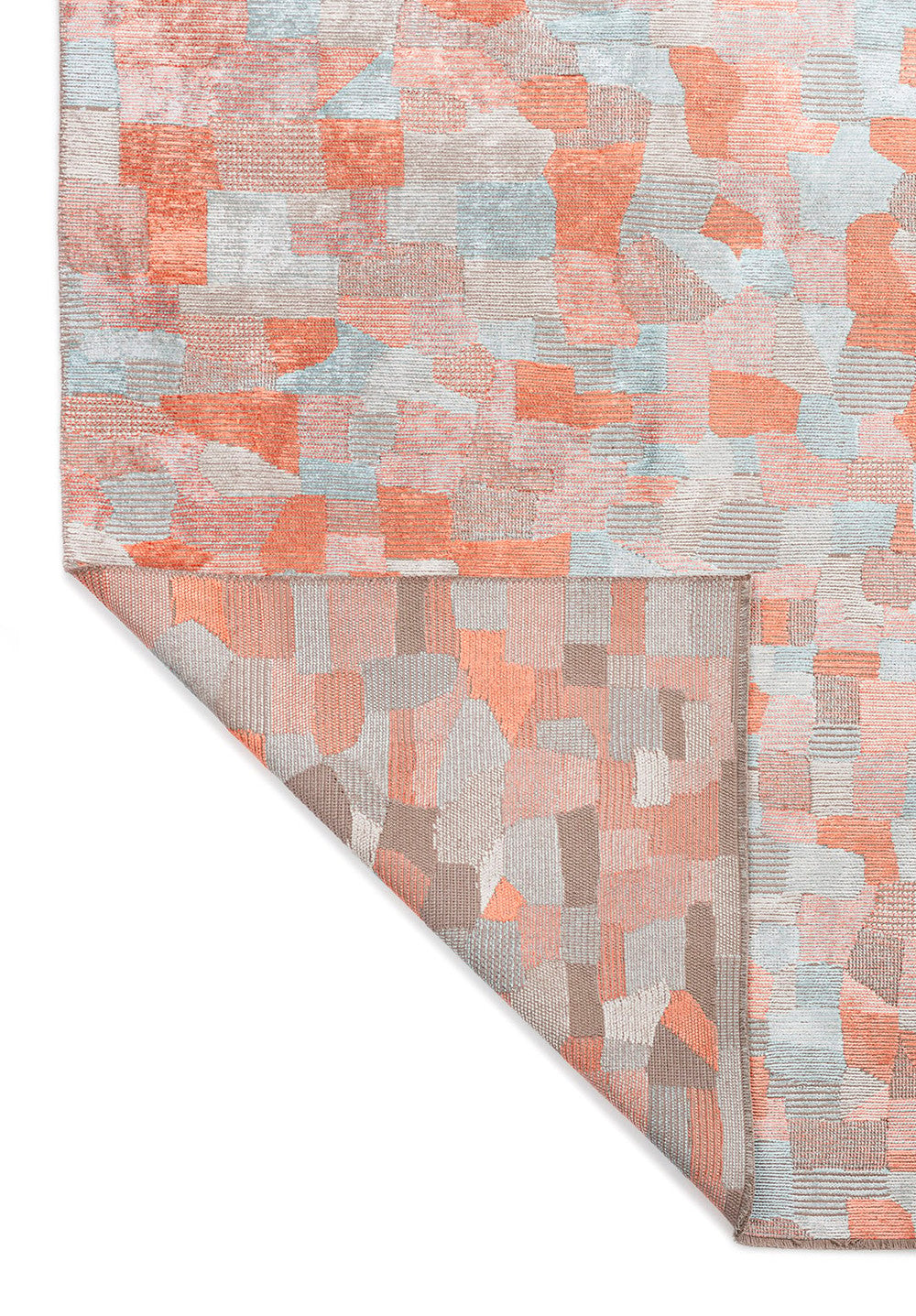 DUNE BONE - LIGHT CORAL - ICE BLUE RUG