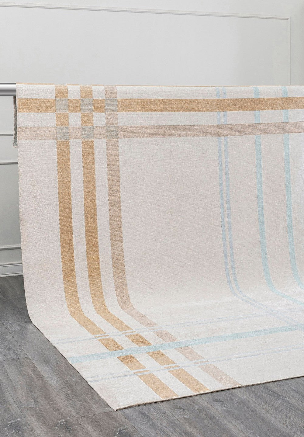 SCOTCH DARK BEIGE- ICE BLUE - ECRU RUG