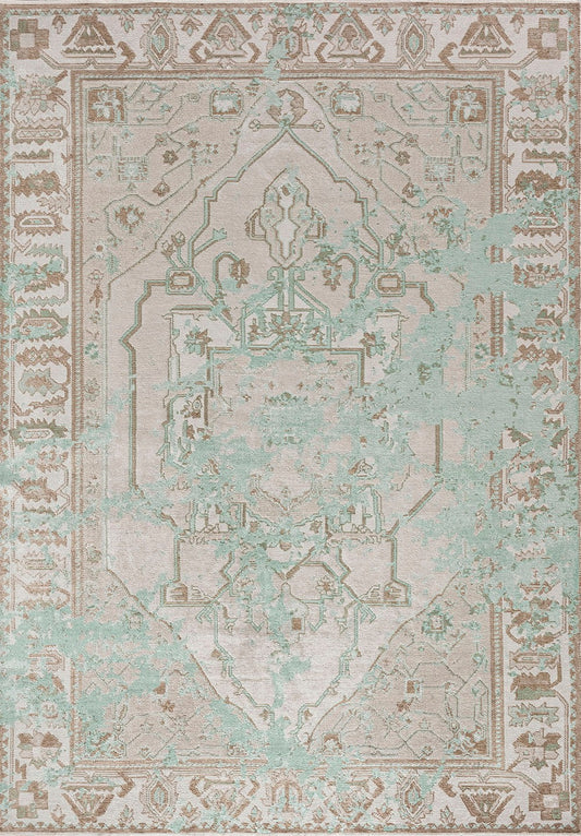 MONARCH ERA RIVER GREEN - ECRU - STONE - MINK RUG