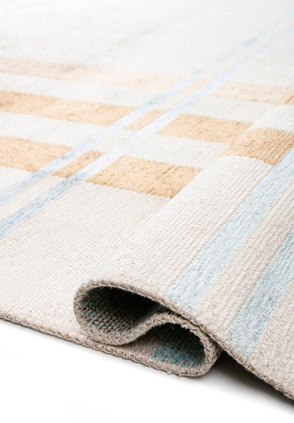 SCOTCH DARK BEIGE- ICE BLUE - ECRU RUG